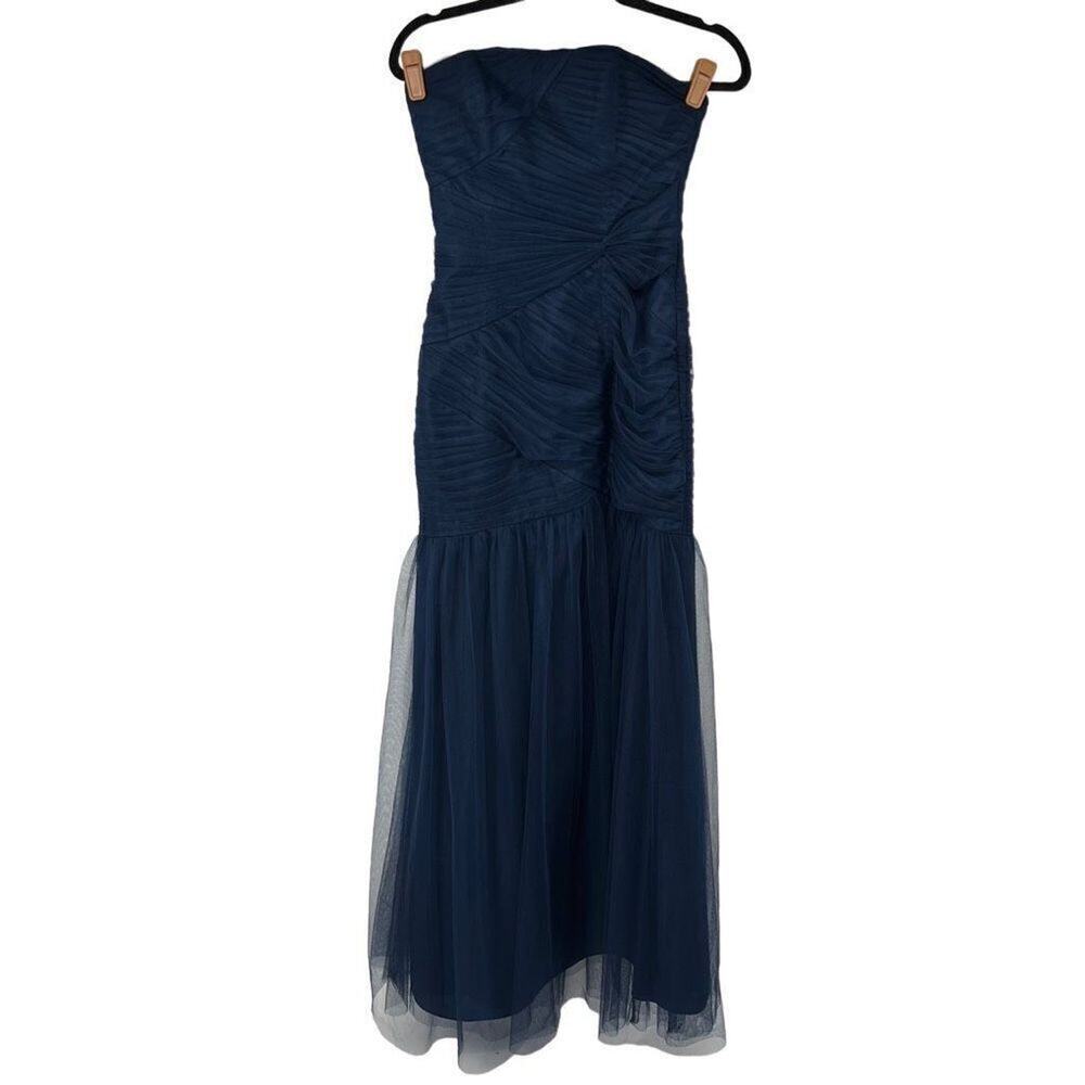 Alfred Angelo Blue Tulle Strapless Mermaid Formal Dress